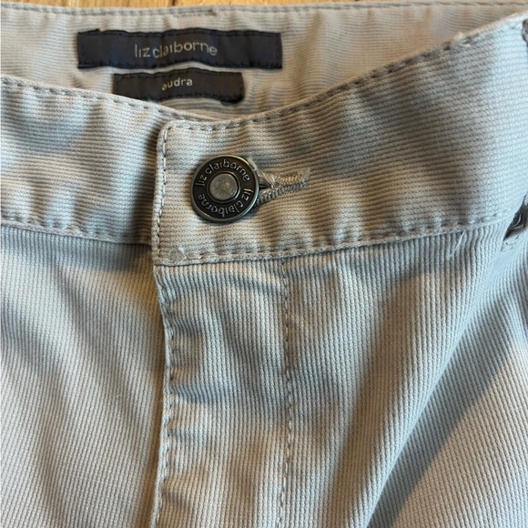 Liz Claiborne Audra Khaki Pants – Size 10, Wide Leg, Beige Cotton, Hemmed - Picture 2 of 11